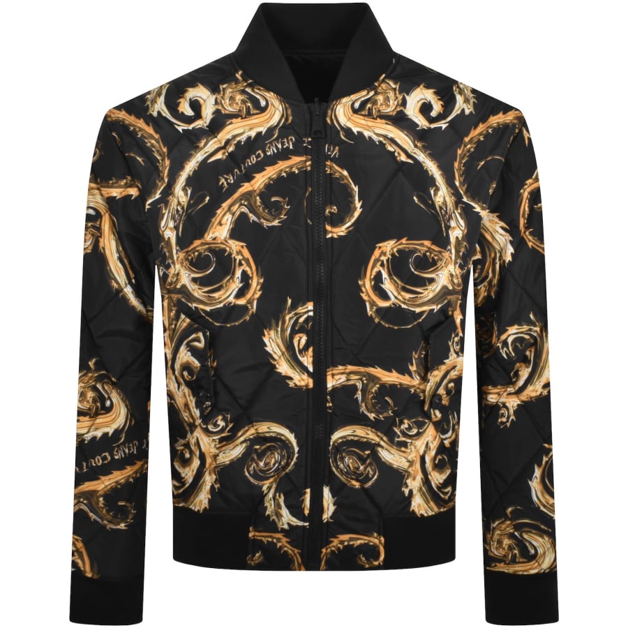 Versace Jeans Couture Black Chromo Couture Reversible Bomber Jacket